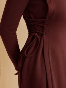 Mulvari Solid Knot Side A-line Dress