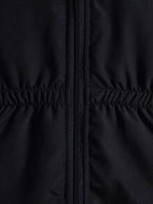 SHEIN Little Girls' Thickened Coat With Long Length And Collar - Black - View 5