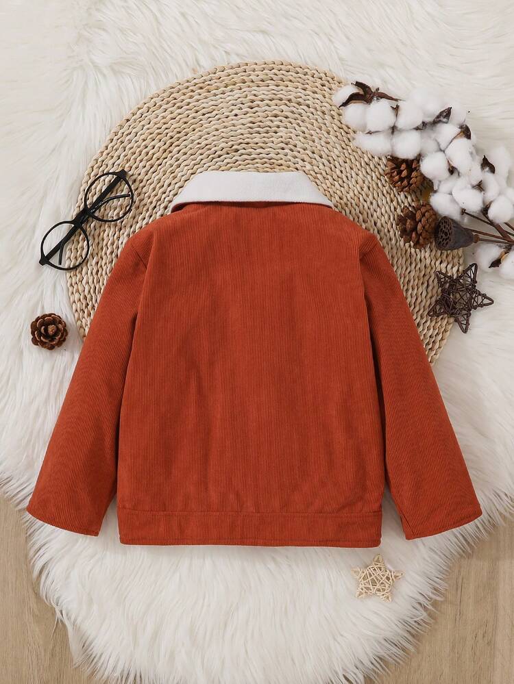 Baby Boy Flap Detail Borg Collar Coat