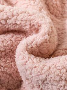 SHEIN Áo nỉ tay rớt vai thêu chữ cho bé gái - Hồng - Xem 5