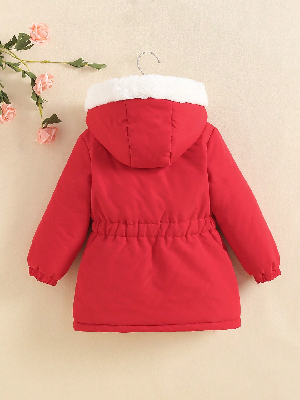 Young Girl Zip Up Plush Lined Hooded Coat
