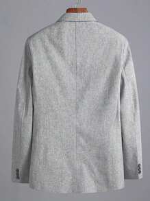 男士1入組西裝領單釦西裝外套