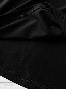 SHEIN LUNE Christmas Print Tee - Black - View 5