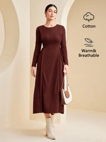 Mulvari Solid Knot Side A-line Dress
