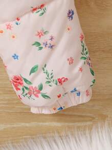 SHEIN Tween Girl 1 件小碎花印花夹棉外套 - 粉色 - 查看 5