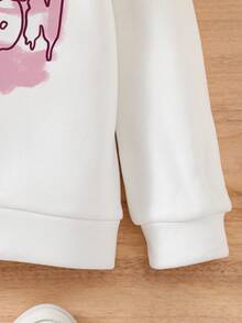 SHEIN 年轻女孩标语图案卫衣 - 白色 - 查看 4