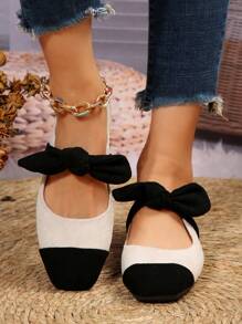 秋冬季女士平底鞋，玛丽珍鞋，芭蕾平底鞋 - 彩色 - 查看 1