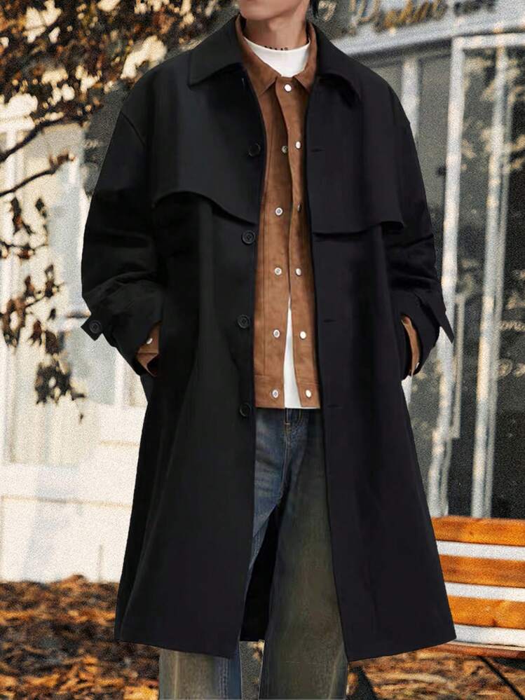 Manfinity Homme メンズ プラスサイズ トレンチコート コート