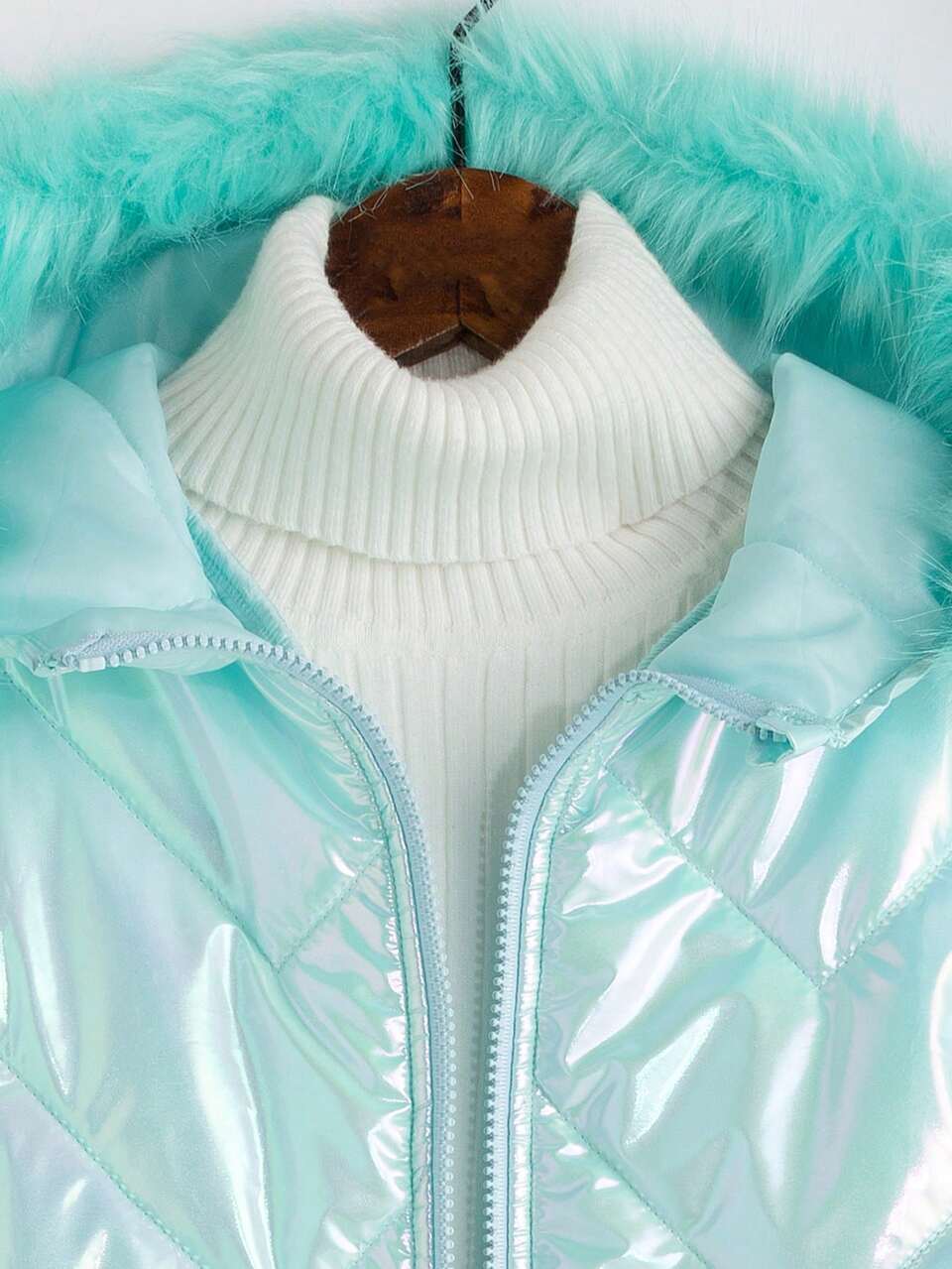 Tween Girls' Colorful Trimmed Hooded Cool & Sweet -padded Coat For Autumn And Winter
