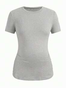 SHEIN 3pcs Maternity Solid Ruched Tee