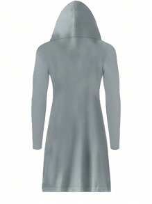 Manfinity Homme 男士純色連帽針織衫 - 淺灰色 - 查看 2