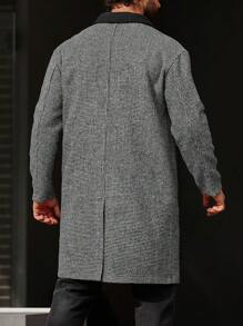 Manfinity Homme Nam Cổ áo tương phản Túi có nắp Áo khoác - Đen và trắng - Xem 2