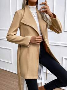 SHEIN Essnce 羊毛外套 - 棕色 - 查看 6