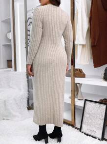 Celure Hơn Cắt ra Bọc Nút ven Đầm - Màu be - Xem 2