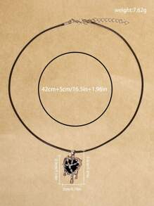 ROMWE Grunge Punk Mặt dây chuyền trái tim Punk Dây chuyền - màu đen - Xem 7