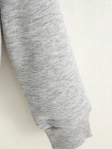 SHEIN 男童休閒舒適印花跑步衣帶壓花字母 - 淺灰色 - 查看 6