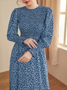 Mulvari Women's Floral Print Dress - Blue - View 6