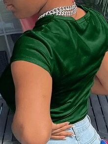 Maweii Plus Christmas Print Tee - Green - View 2