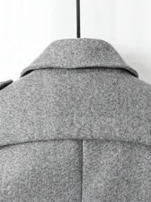 Men Double Breasted Tweed Overcoat - Grey - View 5