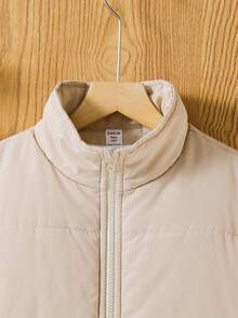 休閒羽絨馬甲 - 卡其色 - 查看 6