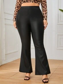 SHEIN Unity 高腰喇叭褲 Plus款 - 黑色 - 查看 4