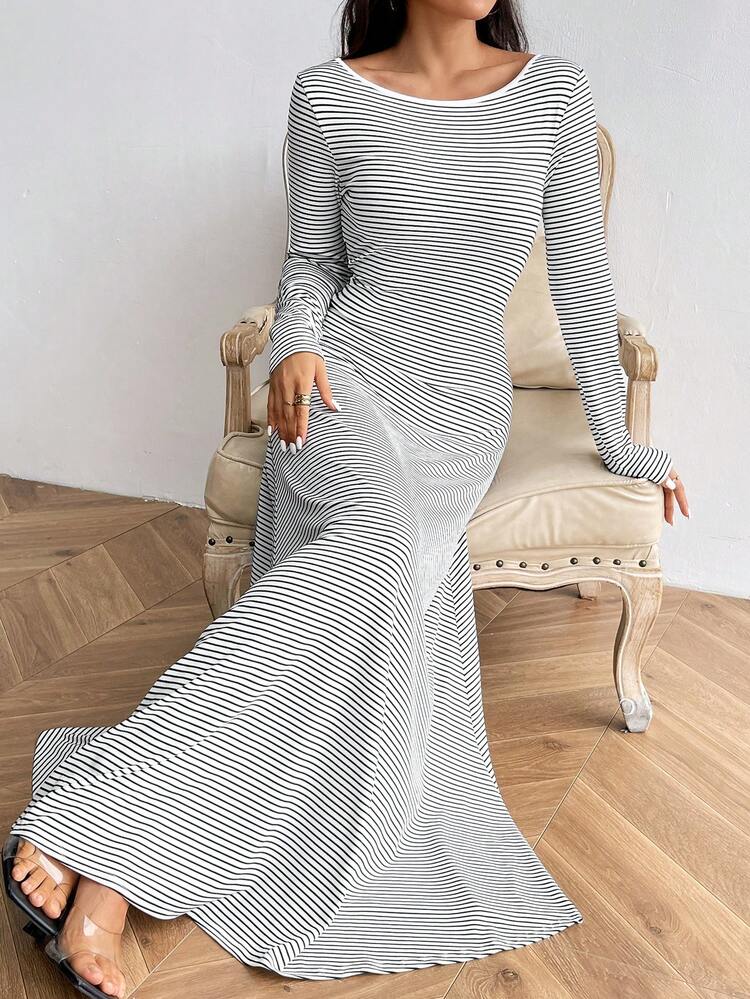 Cut Out Backless Mermaid Hem Dress