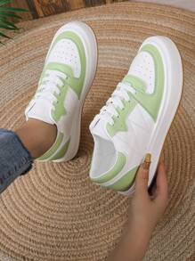 Giày thể thao thường ngày cho nữ, giày thể thao đế phẳng - Nhiều màu - Xem 1