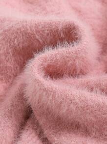 SHEIN Young Girl Solid Single Button Cardigan - Pink - View 3