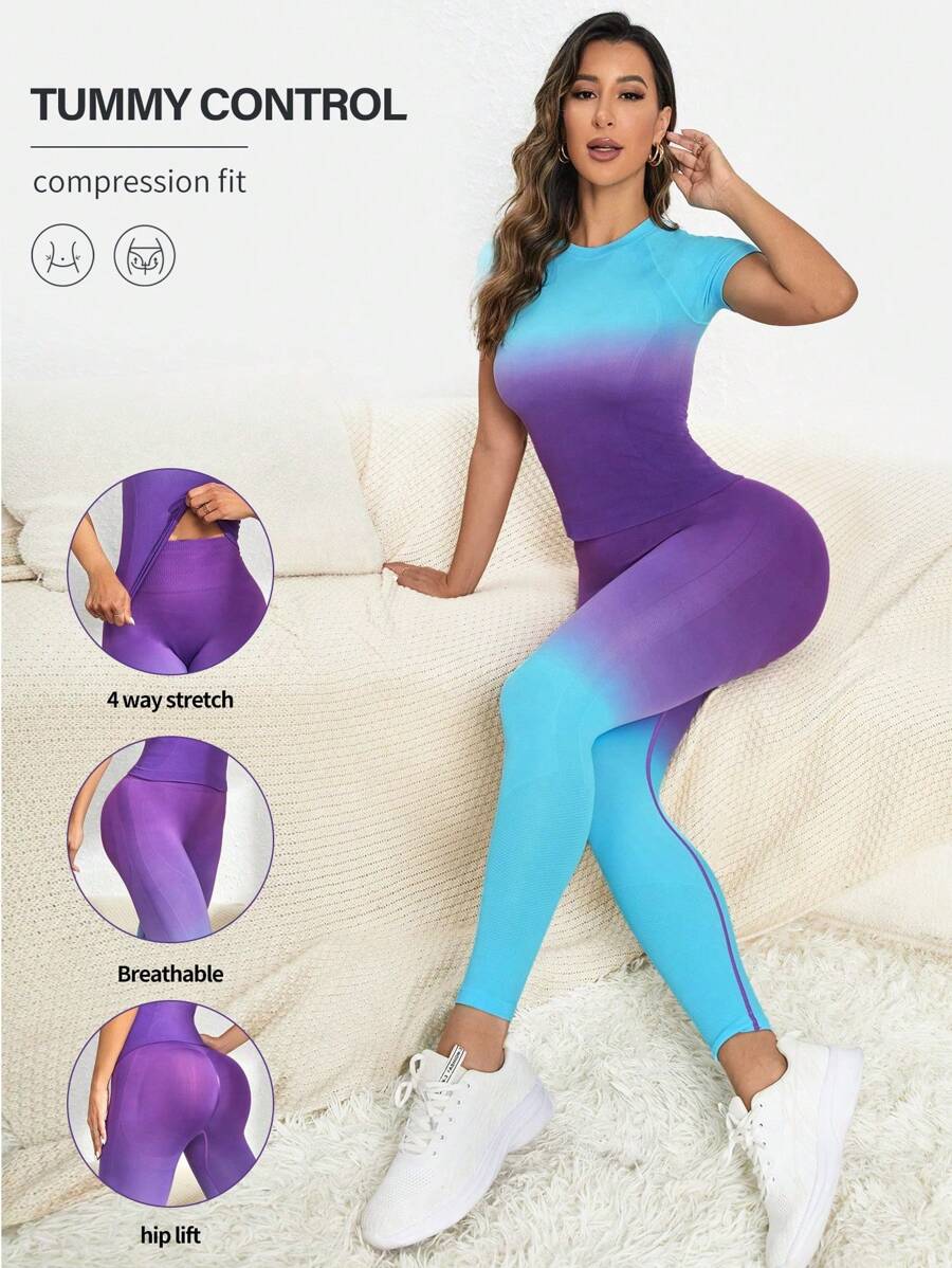 Yoga Trendy Set bộ đồ thể thao Ombre - Nhiều màu - Xem 1