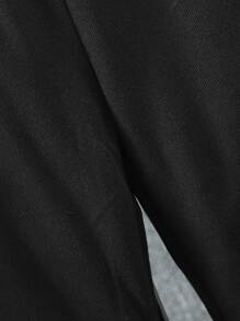 SHEIN Tween Boy Plaid & Slogan Graphic Hoodie & Joggers - Black - View 7