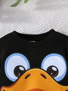 Đứa bé trai Đồ họa Hoạt hình Áo nỉ - màu đen - Xem 4