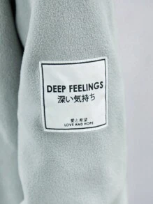 SHEIN Tween Girl Contrast Panel Drop Shoulder Hooded Sweatshirt Dress - Green - View 3