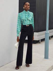 Maija Cà vạt In Toàn bộ Áo sơ mi - màu xanh lá - Xem 5