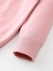 Baby Girl Contrast Foldover Collar Sweater