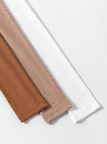 INAWLY Áo liền quần ôm nữ Gân đan màu trơn Giải trí - Nhiều màu - Xem 4