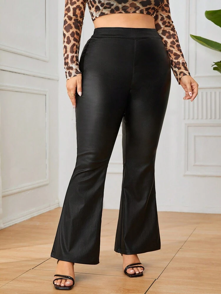 Plus High Waist Flare Leg Pants Fall Cloth For Women