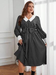 SHEIN Privé 大碼連身裙 - 黑色 - 查看 4