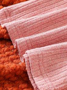 Bebé niña Top con encaje en contraste ribete con fruncido de manga amplia - Rosa - Ver 4