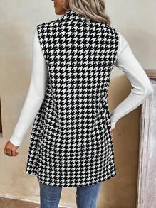 SHEIN Frenchy 千鳥格印花馬甲西裝外套 - 黑與白 - 查看 2