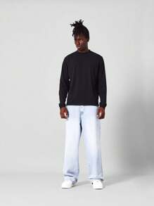 SUMWON Áo thun tay dài Essential Regular Fit - màu đen - Xem 3