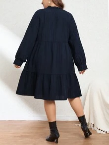 SHEIN Privé 大碼女性優雅下擺娃娃裙