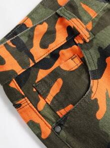 Tween Boy Fashionable Camo Print Denim Jeans - Multicolor - View 6