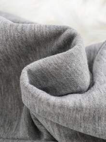 SHEIN Cô gái Tween Chi tiết Patched thư Lót nhiệt Quần thể thao - Màu Xám nhạt - Xem 8