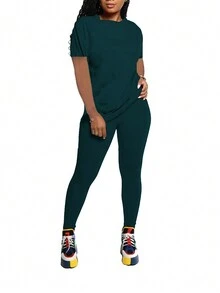 Conjunto De Dos Piezas De Pantalones Largos Para Mujeres