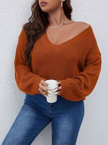 SHEIN Franclia 大碼毛衣 - 橘色 - 查看 5