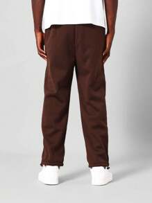 SUMWON Quần nỉ nỉ cổ điển kiểu quần chạy bộ co giãn có dây rút, mắt cá chân, quần áo mặc ở nhà thể thao, thoải mái, dễ chịu, mặc vào mùa thu đông, mặc trong nhà và ngoài trời - Màu nâu Sô-cô-la - Xem 4