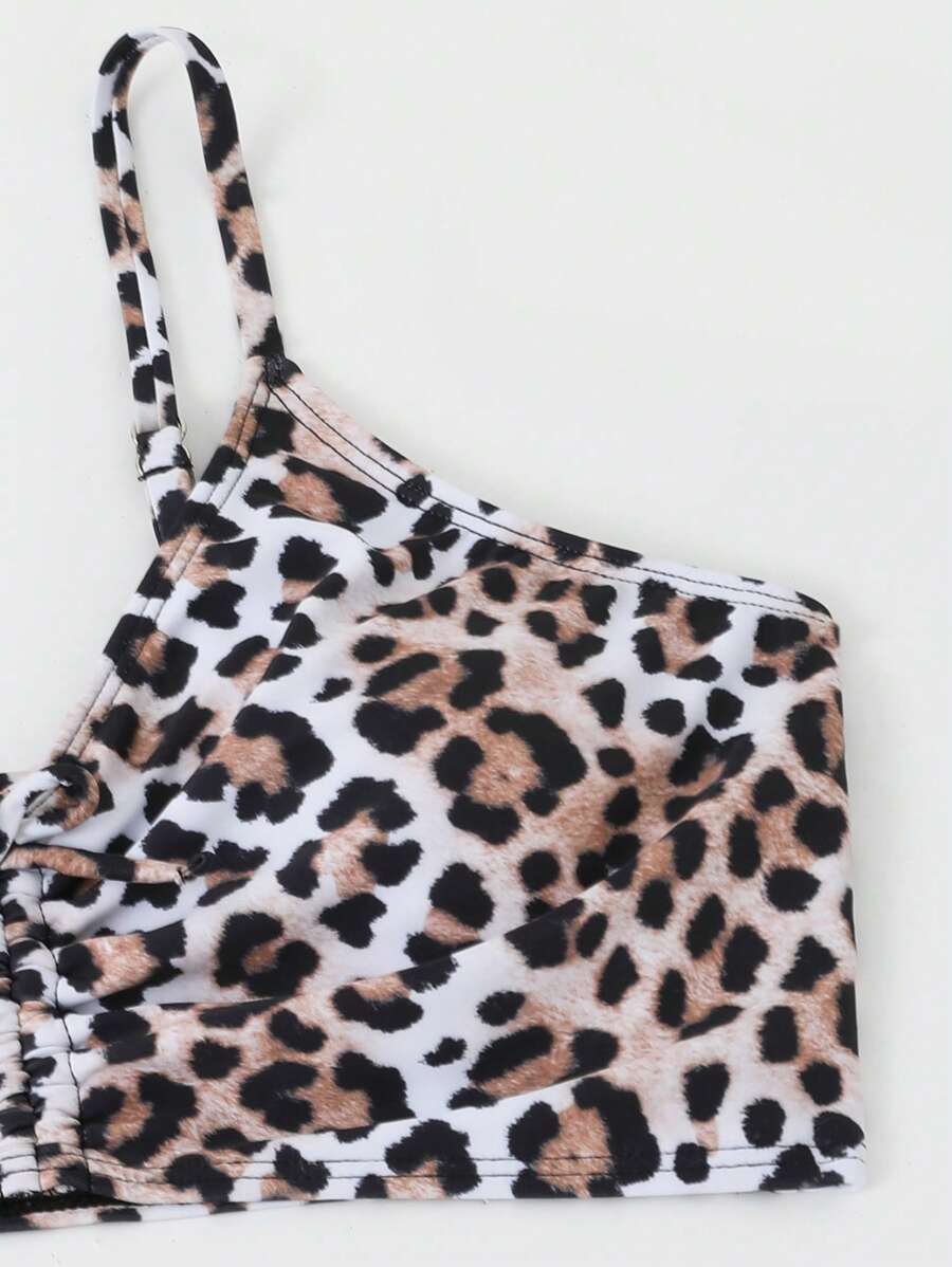 Teen Girls' Leopard Print Three-piece Separated Swimsuit Set | SHEIN USA