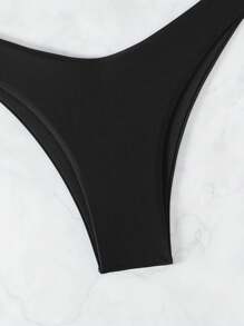 Swim SXY Summer Beach Cut Out Ruched Push Up Bikini Set - Black - View 7