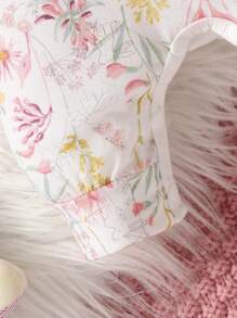 SHEIN Baby Girl 3pcs Casual Floral Printed Ruffle Romper - Multicolor - View 3