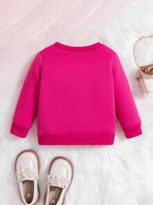 女嬰字母圖案加絨內裏運動衫